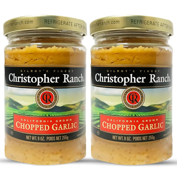 Christopher Ranch Chopped Garlic in Olive Oil, California-Grown Fresh, Ready-to-Use, Premium Quality,