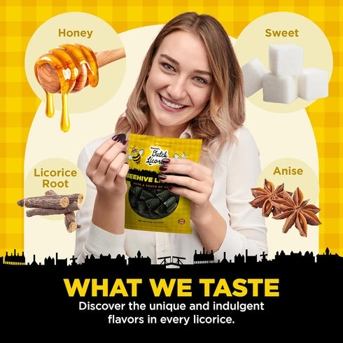Gustaf's Beehive Dutch Licorice Drops, 5.2oz Bag, Sweet Honey Black Licorice Candy from Netherlands