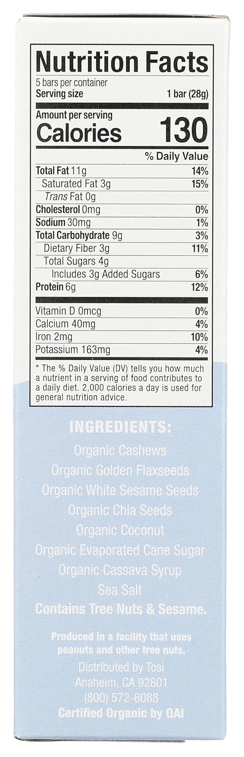 4 Tosi, Superbites Coconut Cashew Organic, Ounce