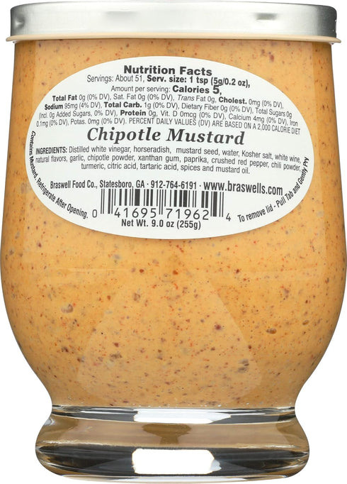 9 Braswells, Mustard Smokey Chipotle, Ounce