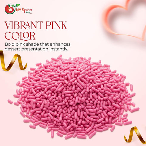 3 NY Spice Shop Pink Sprinkles - Pounds Valetine Edible pink Sprinkles Decorative Sweet for Sweet Treat - Sprinkles