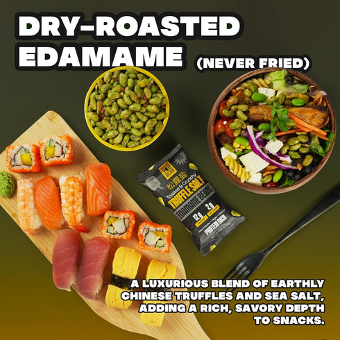 0.9 oz (Pack 8) Where You Bean Edamame Beans Snack (Truffle Salt) - Crunchy and Dry Roasted Edamame Beans - High