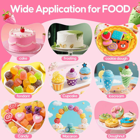 Set 25ml X12 0.85 fl.oz/Bottles Food Coloring - Color Food Grade Vibrant Food Dye Tasteless Liquid Color for Cake