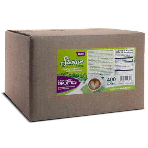 Stevian Forte, 400 Powdered Packets, Safe for Diabetics, No Glycemic Impact, Zero