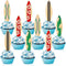48 Pieces Surfboard Cupcake Toppers, Beach Cake Decorations, Mini Accents for Swimming Pool Summer Beach Party Supplies