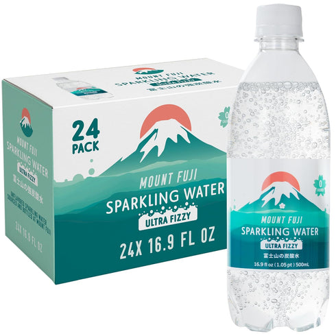 IRIS Sparkling Water Bottles, 16.9 fl oz, 24-Pack, Strong Carbonation from Mount