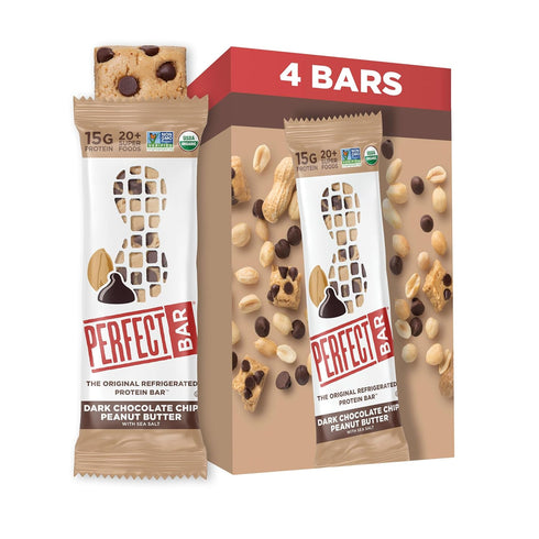 Perfect Bar Gluten-Free Dark Chocolate Chip Peanut Butter Protein Bar, 4 count,