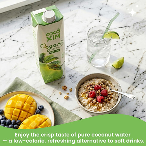 33.8 oz (Pack 12)| 100% COCOXIM Ready to Drink Coconut Water Organic - of Zero Added Sugar| Natural & Fresh