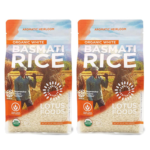 Lotus Foods Regenerative Organic White Basmati Rice - Gluten Free Long Grain