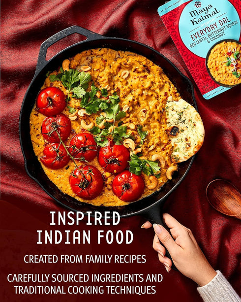 12 pack 10oz Maya Kaimal Foods - Organic Indian Everyday Dal - variety of Ready to Eat Meals - Fully Cooked - Vegan