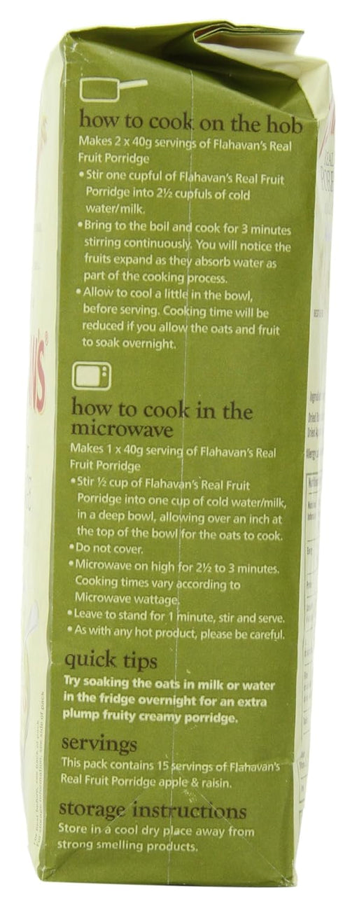 21.16-Ounce (Pack 4) FLAHAVAN'S Real Fruit Porridge with Apples & Raisins, Whole Grain Oats, Bags