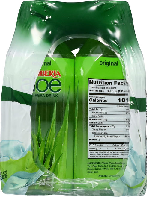 9.5 Oz, Pack 6 Iberia Aloe Vera Juice Drink With Aloe Pulp, Original, Fl