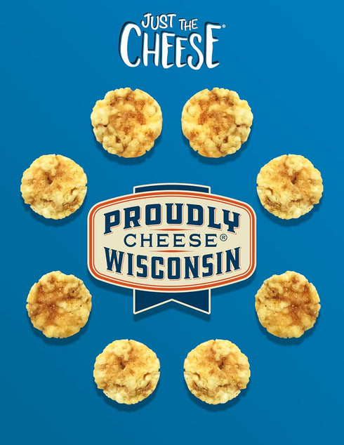 10 oz Just the Cheese Minis Grilled Cheese Crisps, Jar, Delicious Low-Carb Lifestyle Protein Chips, High-Protein