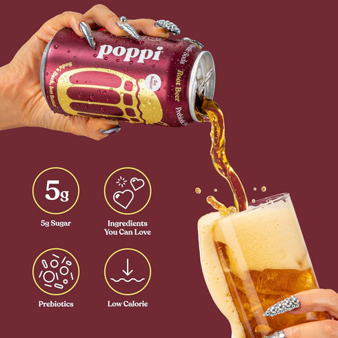 12 Oz, 1 Count, Packaging (Pack 6) Poppi Sparkling Prebiotic Soda Beverage with Apple Cider Vinegar, Seltzer Water