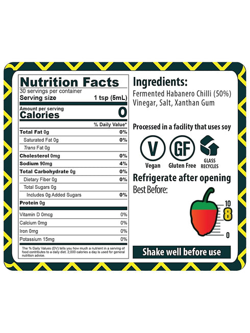 Habanasco Fermented Habanero Hot Sauce, 5 fl oz Glass Bottle by African Dream Foods | All-Natural Vinegar