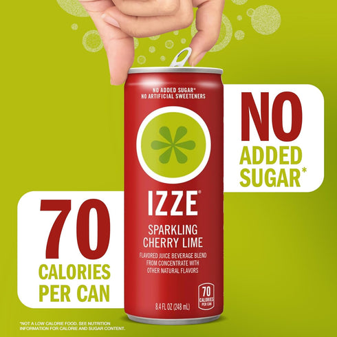 8.4 Oz, Pack 24 Izze Cherry Lime Straight Beverages, FL