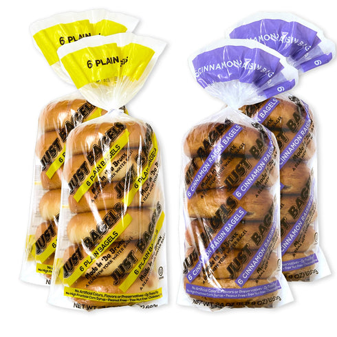 Just Bagels Mixed Bundle - 2 Bags of Plain & 2 Bags