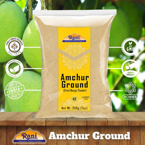 Rani Amchur (Mango) Ground Powder Spice 7oz (200g) - All Natural, Vegan, Gluten Friendly, Non-GMO