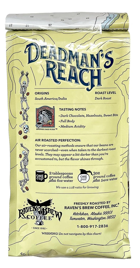 2-pack 12oz Raven's Brew Coffee High Caffeine Coffee Dark Roast Ground - Deadman's Reach