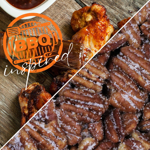 2 lbs BBQ Honey Roasted Pecans by It's Delish, Bulk | Gourmet Pecan Nuts in Honey Sugar Coating and Barbecue Seasoning