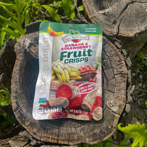 0.42 Oz (Pack 12), 100% Brothers All Natural Freeze Dried Fruit Crisps, Banana Strawberry, of Made with Fruit, Gluten