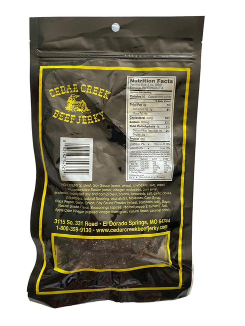 Cedar Creek Air-Dried Thinly Sliced Beef - 4oz Pack, No Artificial Preservatives, Clean Healthy Snack
