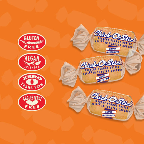10oz Atkinson's Chick-O-Stick Nuggets Peanut Butter Coconut Candy Laydown Bag