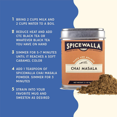 2.1 oz Spicewalla Masala Chai Spice | Tea, Latte, Coffee, | Unsweetened Powdered Spice