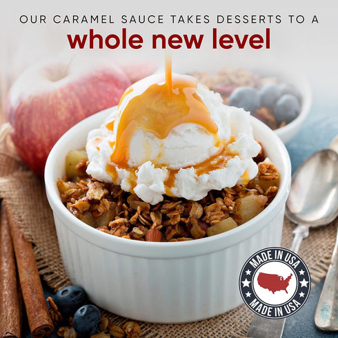 King's Cupboard Cream Caramel Sauce, 28 oz - Perfect for Ice Cream, Fruit Dip & Desserts