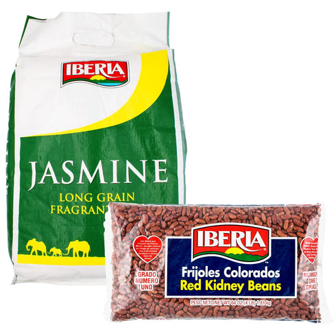 Iberia Jasmine Long Grain Fragrant Rice, 18 lb. + Ibeia Dry Red