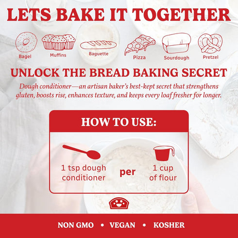 10oz Bakers Club Artisan Dough Conditioner Bread Improver & Baking Enhancer for Better Texture, Volume & Shelf Life