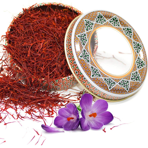 Zand Persian Saffron Threads, 2 Grams Premium Grade A Organic Pure Saffron in Decorative Tin