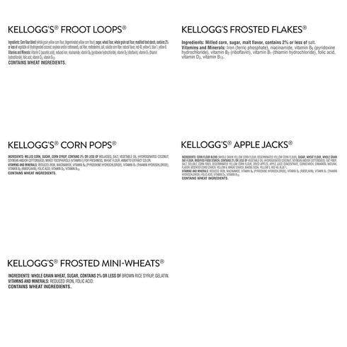 Kellogg's Pack (24 Breakfast Cereal Cups, Kids Snacks, Family Breakfast, Variety Cups)