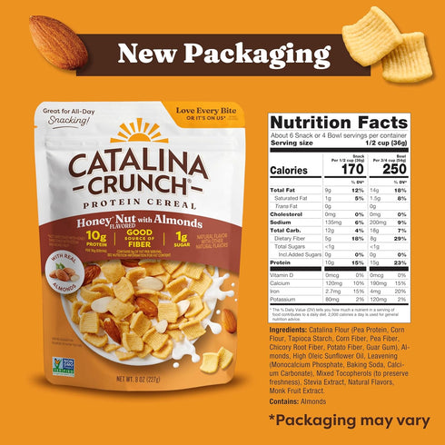 10g 8 oz. (Pack 1), Packaging Catalina Crunch Protein Cereal - Breakfast Cereal with of Protein, No Added Sugar