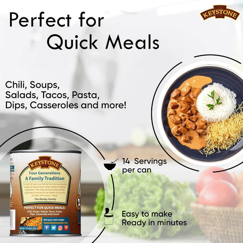 28 oz 98% 5-Year Pack 3 Keystone Meats All Natural Heat and Serve Canned Chicken Fully Cooked Canned Meat Fat Free