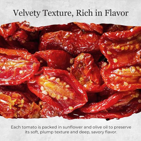 10 oz Packed Vantia Sun-Dried Tomatoes in Oil Jar Imported Italian Tomatoes in Oil, Rich Tangy Flavor for Pasta