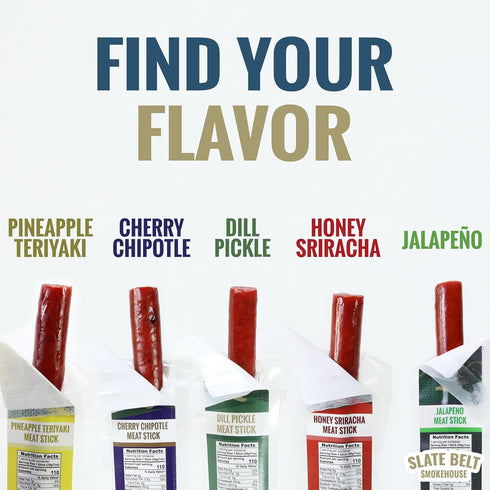 Pack, Pack (5 Pack) Slate Belt Smokehouse Meat Sticks Individually Wrapped- Meat Sticks Variety Gluten-Free, MSG-Free