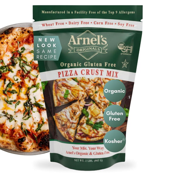 ARNEL'S ORIGINALS GOOD & GLUTEN FREE Pizza Crust Mix, Certified Gluten free, Organic, non-GMO Verified, Certified Kosher, Gluten