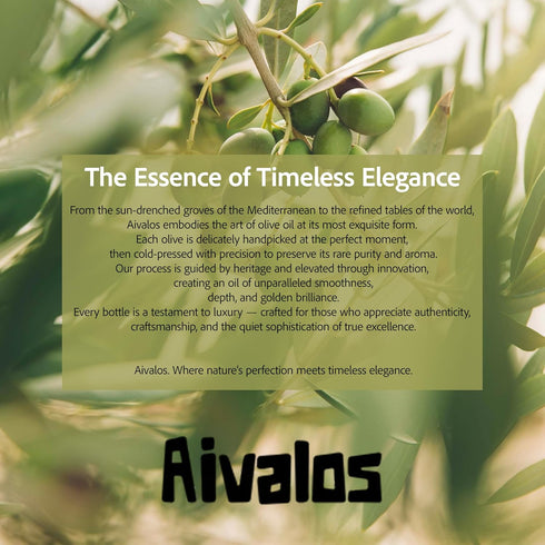1 (33.8 oz) Aivalos Extra Virgin Olive Oil, Single-Origin Mediterranean, First Cold-Pressed, Smooth & Peppery Finish