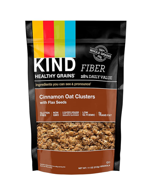 6g 11oz, 3 Count Kind Healthy Grains Granola, Cinnamon Oat Clusters with Flax Seeds, Gluten Free, Healthy Snack Mix