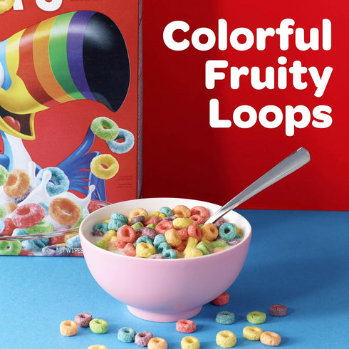 13.2oz (1 Kellogg's Froot Loops Breakfast Cereal, Fruit Flavored, Breakfast Snacks with Vitamin C, Large Size