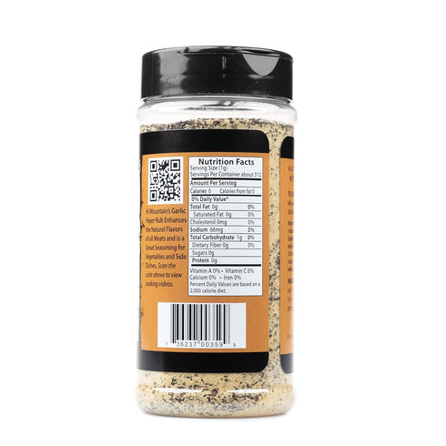 11 Oz Hi Mountain Seasoning | GARLIC PEPPER RUB | Western Style BBQ Rub & Meat Seasoning | Delicious on Beef, Pork