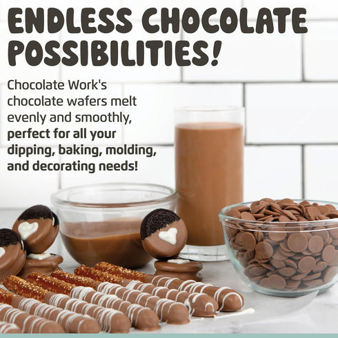 (1.0 lb (Pack 5), Chocolate Works Melting Chocolate Parent of Milk Chocolate)
