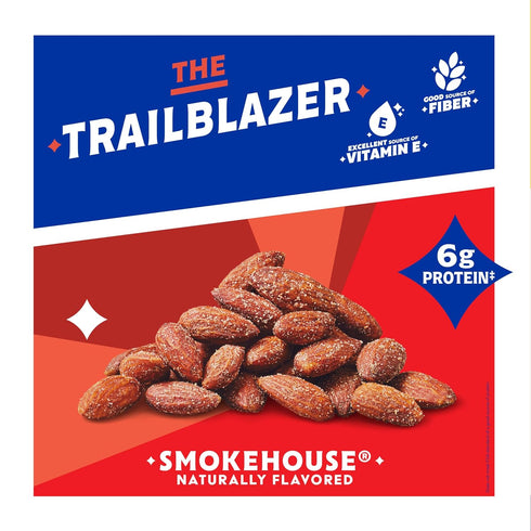 16 Oz (Pack 1) Blue Diamond Almonds Gluten Free Smokehouse Flavored Snack Nuts, Resealable Bag