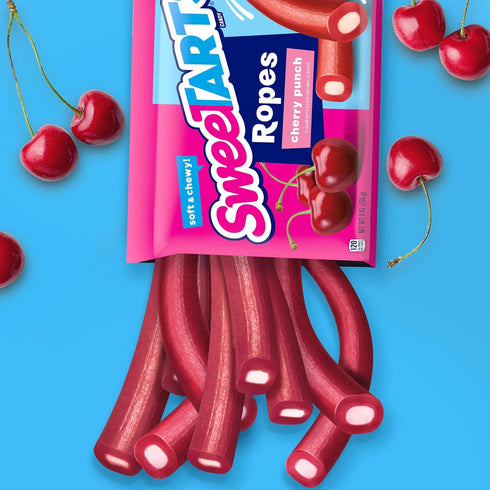 3 (Pack 12) SweeTARTS Ropes, Cherry Punch Candy, Ounce Pouch