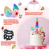 Unicorn Cake Topper, Handmade Rainbow Horn Happy Birthday Party Decoration Supplies, Reusable Cake Toppers with