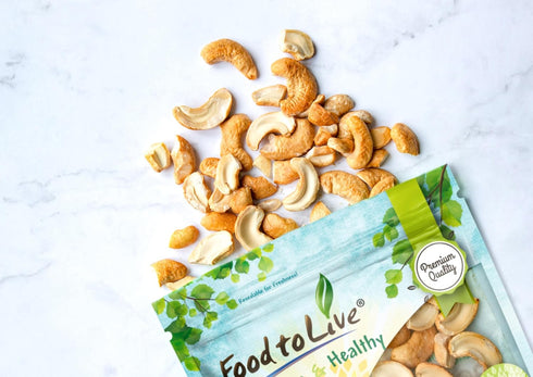 3 Food to Live - Dry Roasted Cashew Halves and Pieces, Pounds Unsalted Oven Roasted, No Oil Added, Keto, Kosher. High