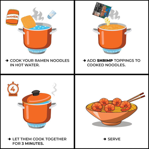 CHIRAMEN Freeze Dried Shrimp Ramen Toppings Real Cooked Shrimp for Ramen, Cup Noodles, Soup & Instant Noodle Bowls Easy