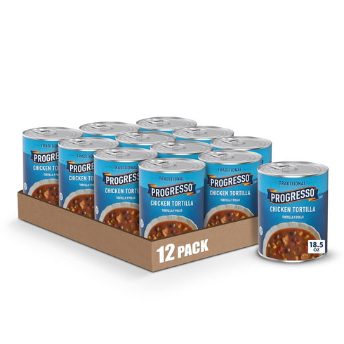 Progresso Traditional, Chicken Tortilla Canned Soup, Gluten Free, 18.5 oz. (Pack of