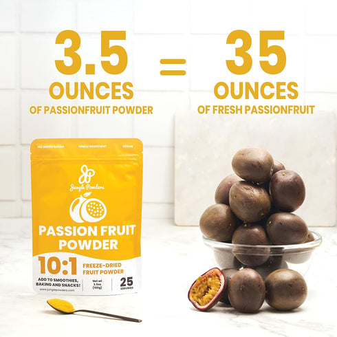 Jungle Powders Passion Fruit Powder Organic Raspberry Powder Bag Bundle, Freeze Dried Passion Fruit Puree Powder